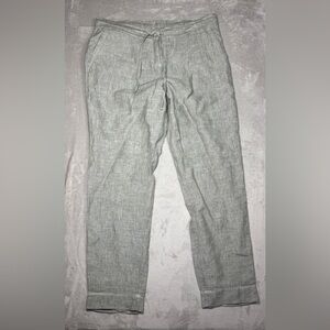 Tommy Bahama Women’s 100% Linen Green Casual Lagenlook Drawstring Pants Medium